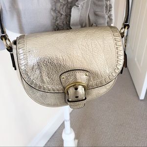 Coach Metallic Poppy whip stitch bag